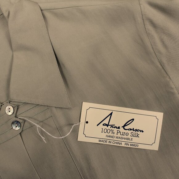 Anna‎ Carson 100% Silk Tunic Sage Size Medium NWT - Picture 9 of 11